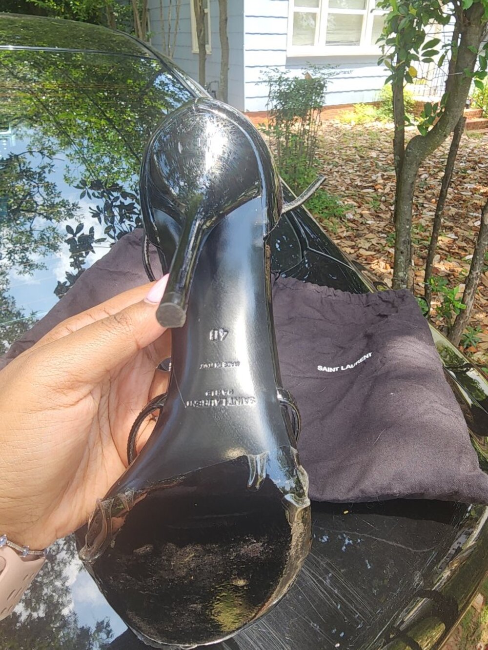 Saint Laurent (YSL) Cassandra Leather Heels – Black | Good Condition - Picture 3 of 6